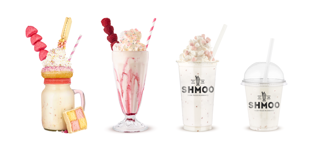 raspberry and white chocolate milkshake banner
